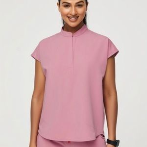 FIGS RAFEALA SCRUB TOP Chalk Pink USED
